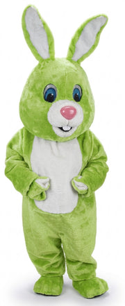 Light Grey Rabbit Mascot (Thermolite) - Short fur / Lime mascot costume
