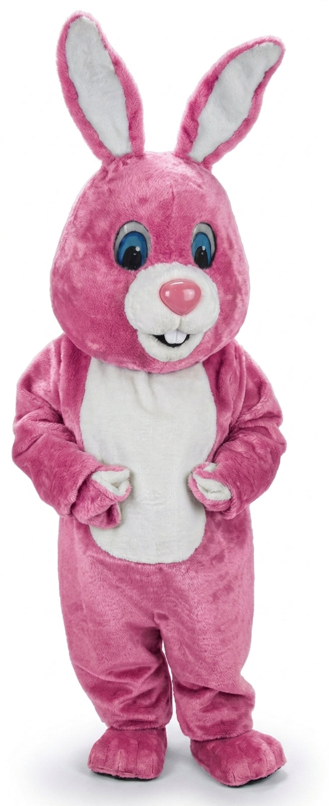 Light Grey Rabbit Mascot (Thermolite) - Short fur / Pink mascot costume