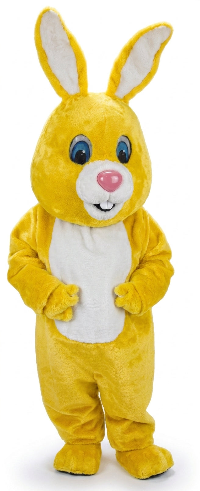 Light Grey Rabbit Mascot (Thermolite) - Short fur / Yellow mascot costume