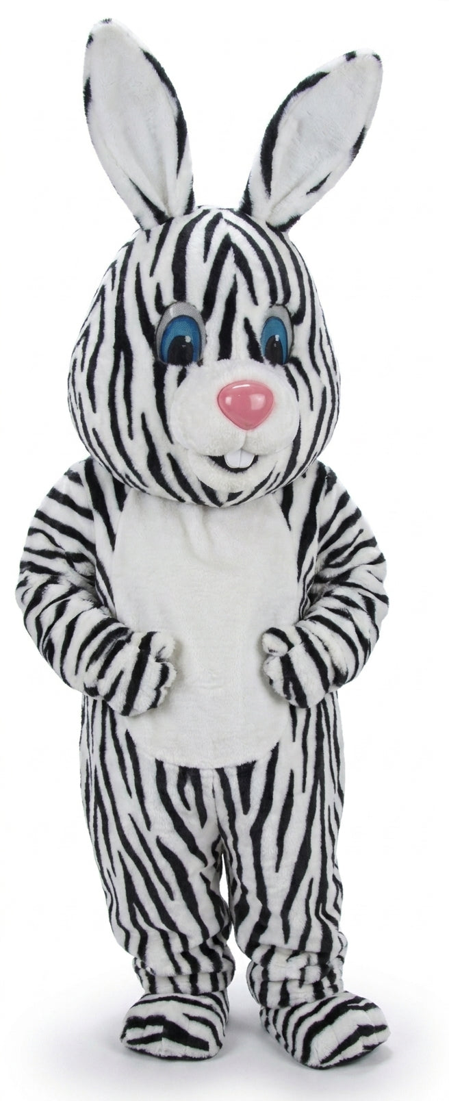 Light Grey Rabbit Mascot (Thermolite) - Short fur / Zebra mascot costume