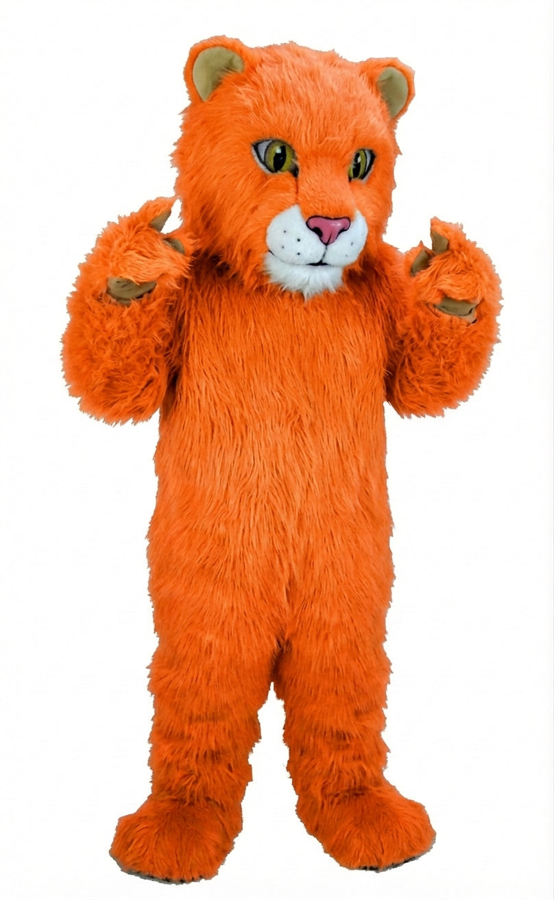 Lion Cub Mascot (Thermolite) - Long fur / Bright Orange mascot costume