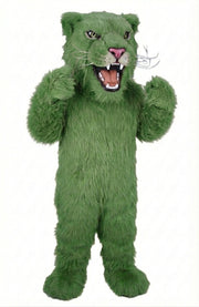 Lioness Mascot - Long fur / Green mascot costume