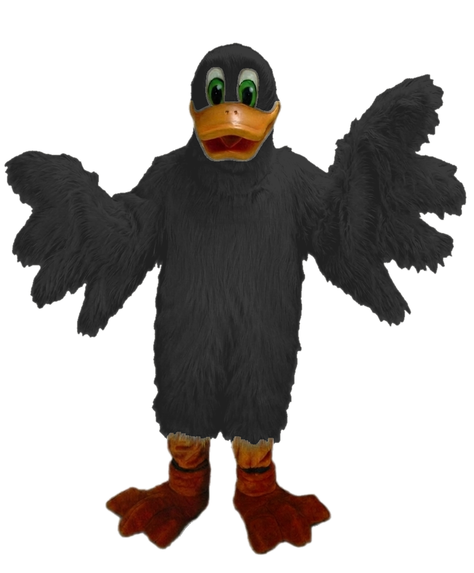Lucky Duck Mascot - Long fur / Black mascot costume