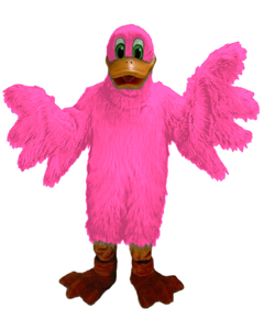 Lucky Duck Mascot - Long fur / Bright Pink mascot costume