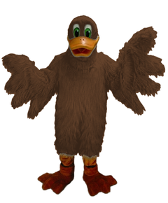 Lucky Duck Mascot - Long fur / Dark Brown mascot costume