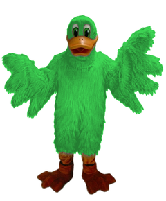 Lucky Duck Mascot - Long fur / Green mascot costume