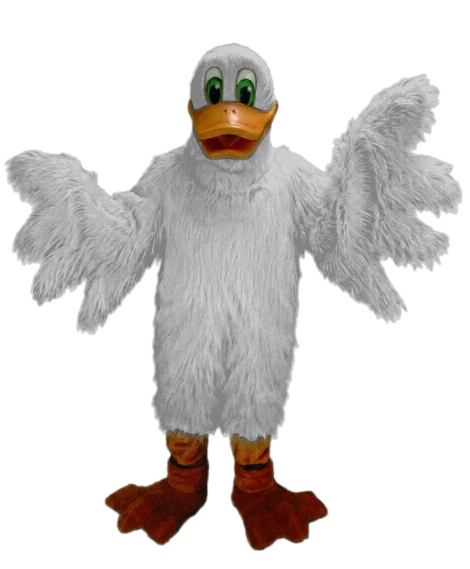 Lucky Duck Mascot - Long fur / Grey mascot costume