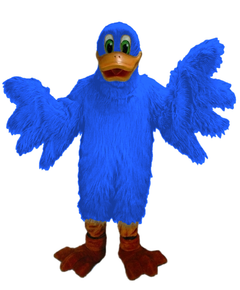 Lucky Duck Mascot - Long fur / Royal Blue mascot costume