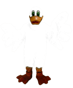Lucky Duck Mascot - Long fur / White mascot costume