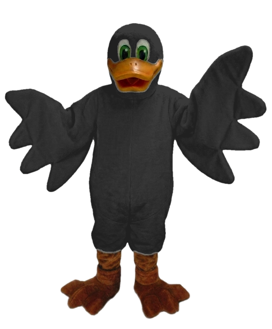 Lucky Duck Mascot - Short fur / Black mascot costume