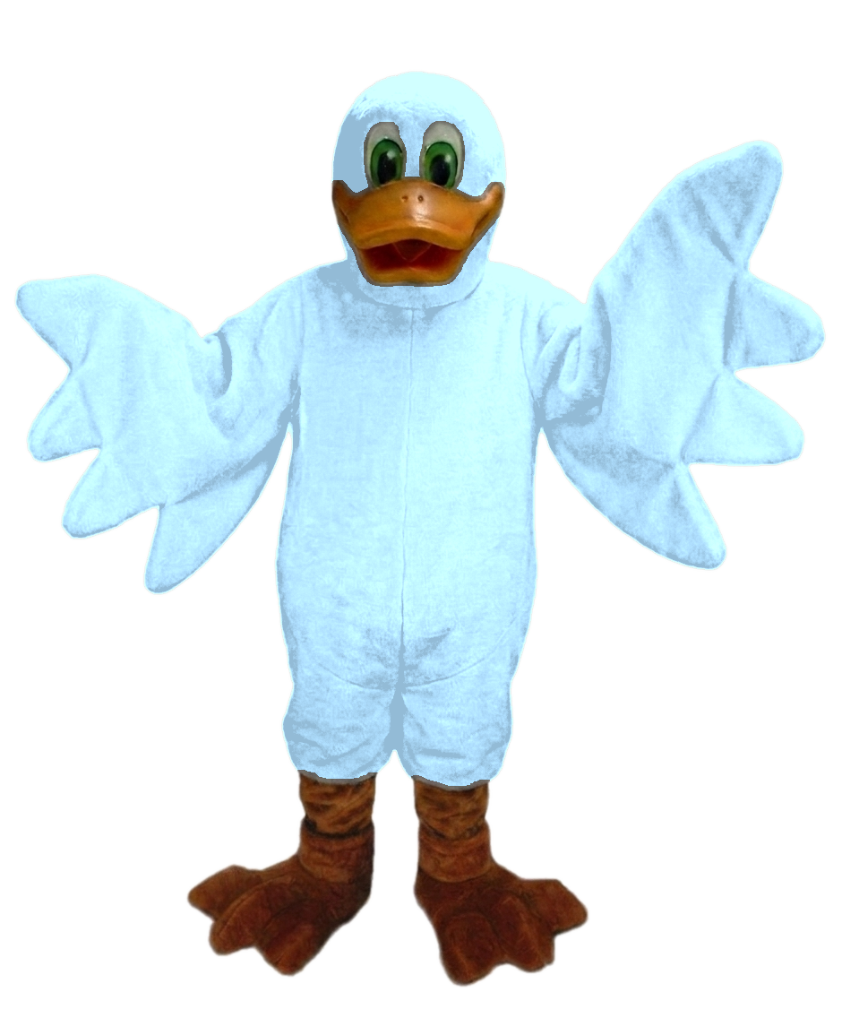 Lucky Duck Mascot - Short fur / Light blue mascot costume