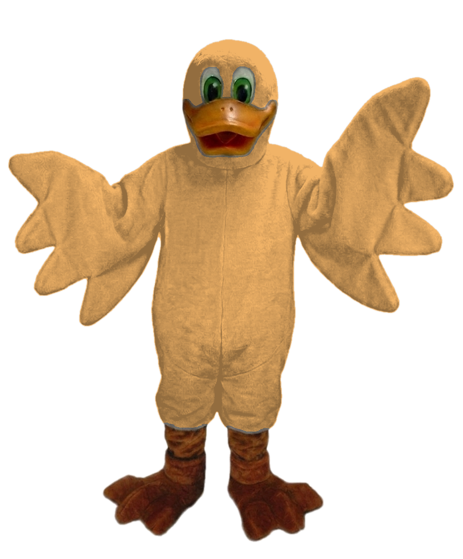Lucky Duck Mascot - Short fur / Light Brown mascot costume