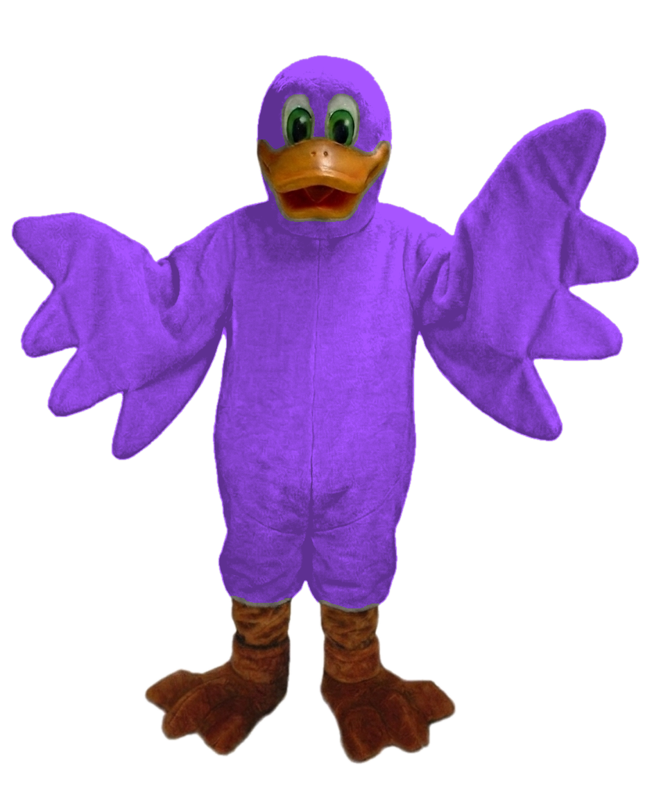 Lucky Duck Mascot - Short fur / Purple mascot costume