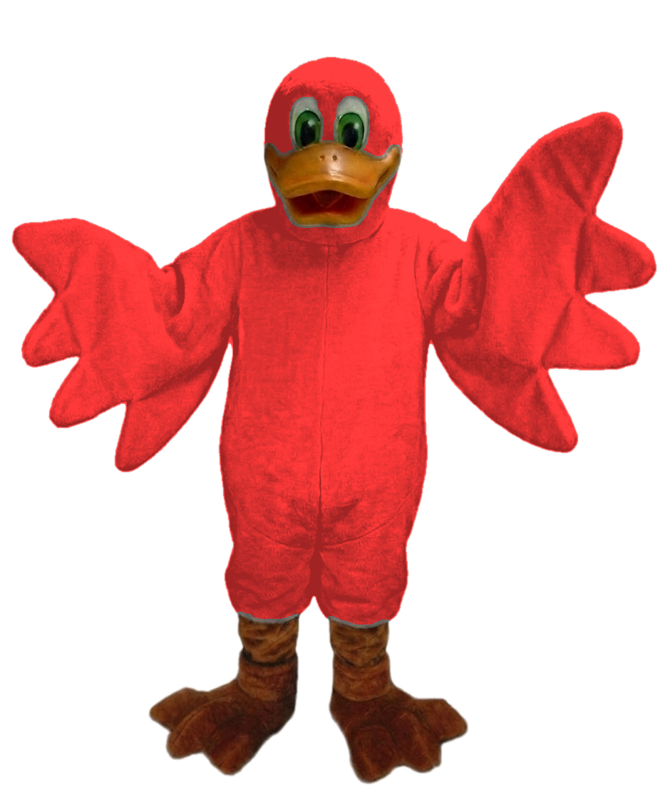 Lucky Duck Mascot - Short fur / Red mascot costume