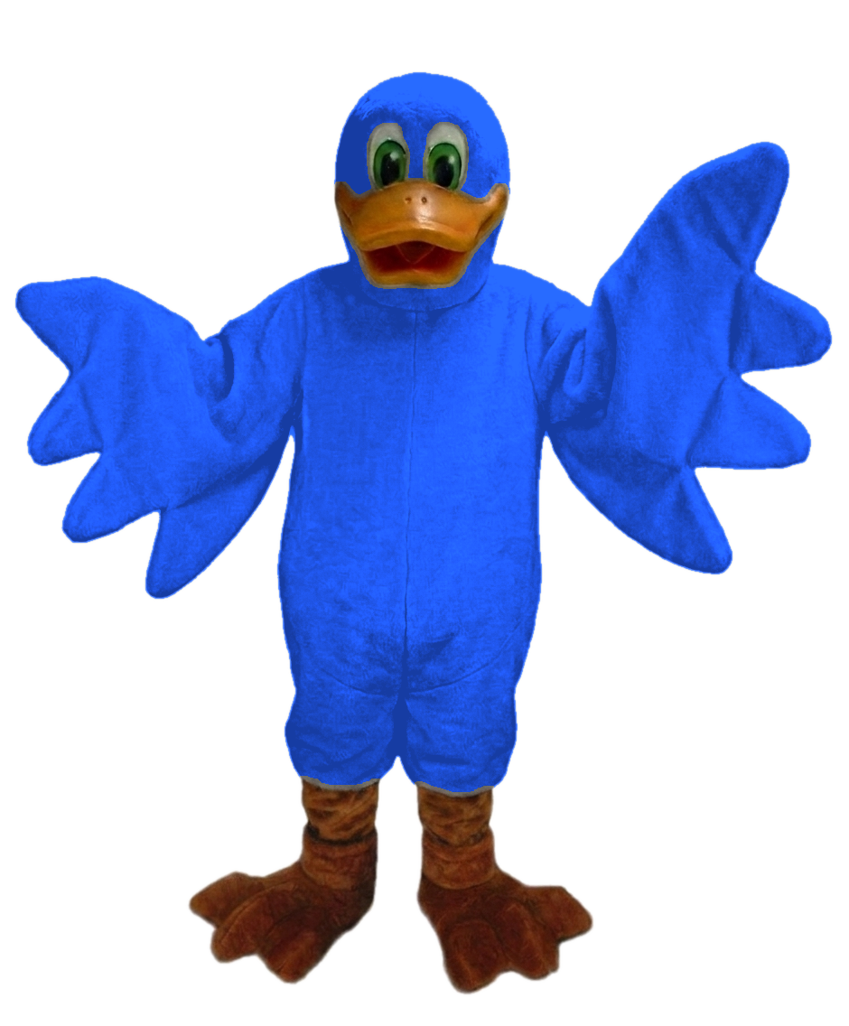 Lucky Duck Mascot - Short fur / Royal blue mascot costume