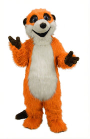 Meerkat Mascot Costume - Long fur / Bright Orange mascot costume