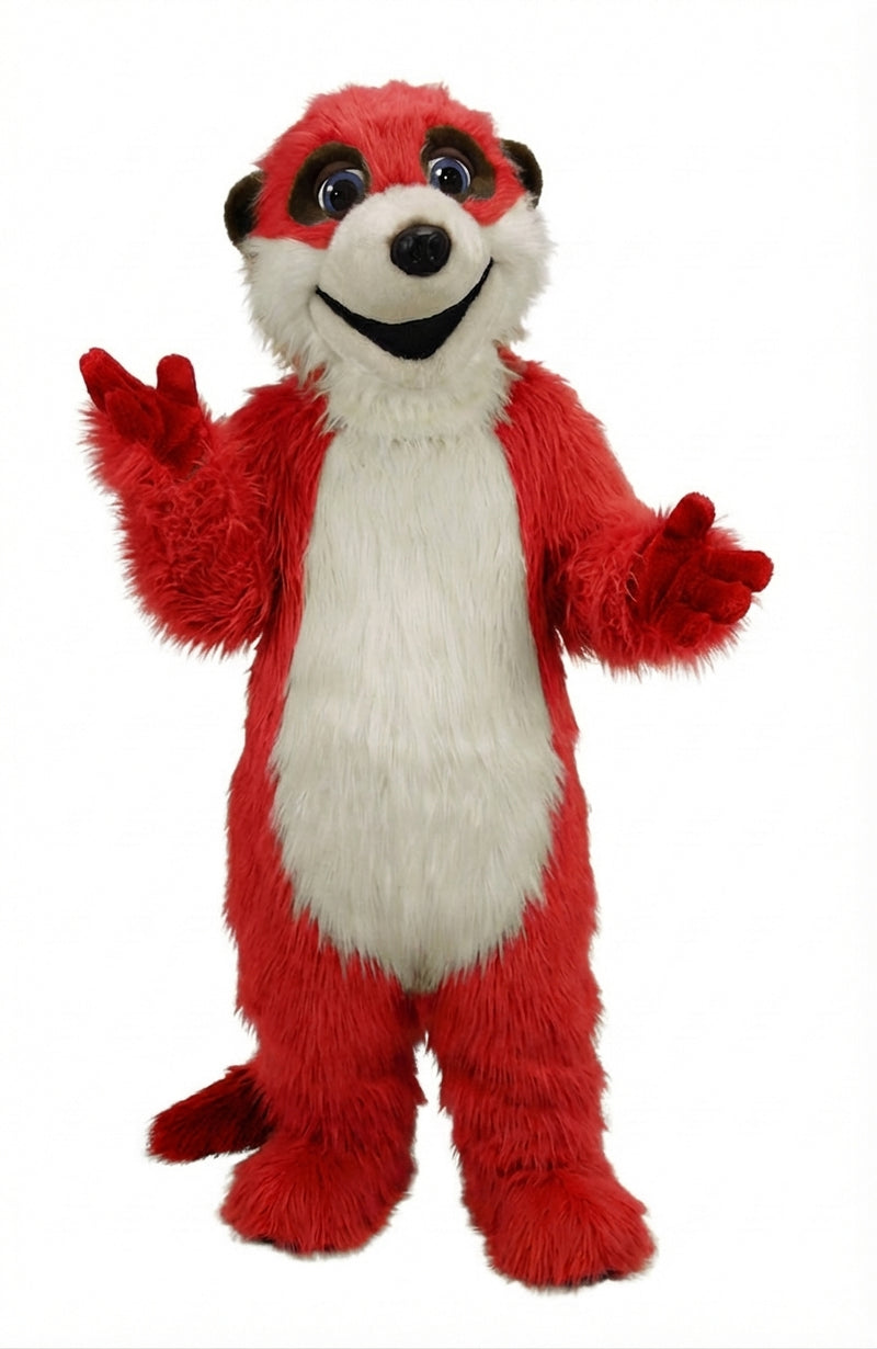 Meerkat Mascot Costume - Long fur / Red mascot costume