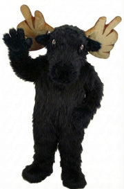 Mighty Moose Mascot - Long fur / Black mascot costume