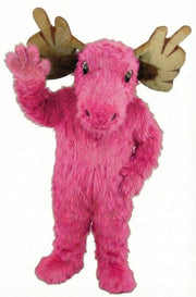 Mighty Moose Mascot - Long fur / Bright Pink mascot costume
