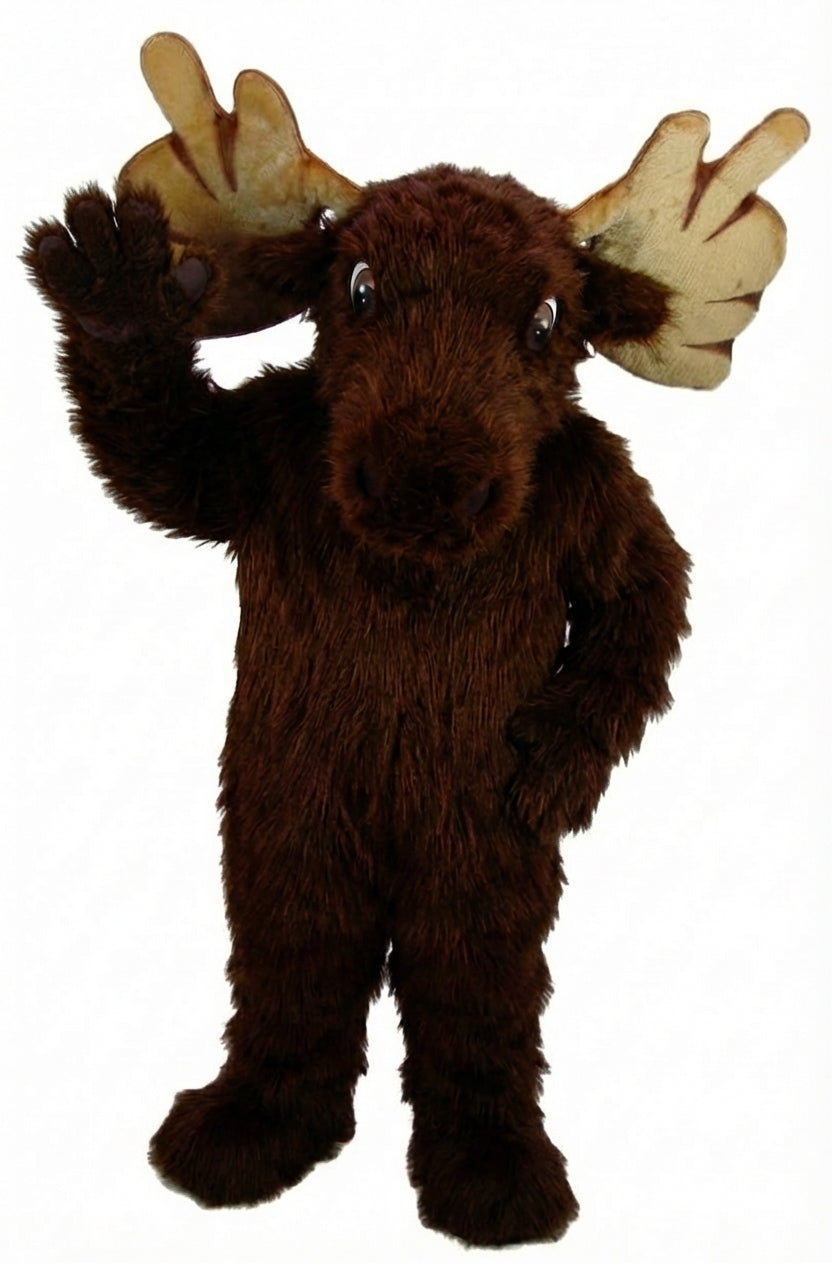 Mighty Moose Mascot - Long fur / Dark Brown mascot costume