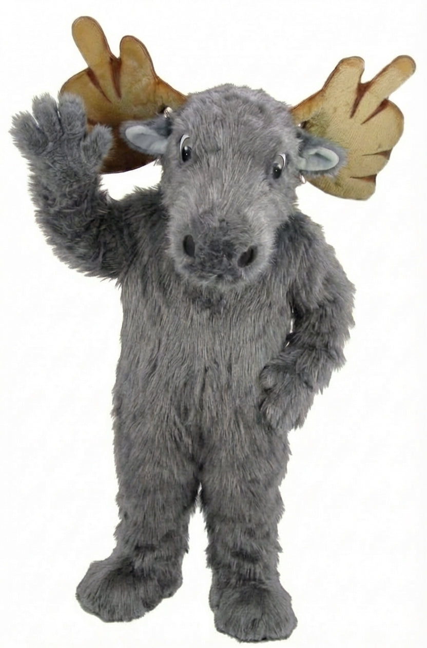 Mighty Moose Mascot - Long fur / Grey mascot costume