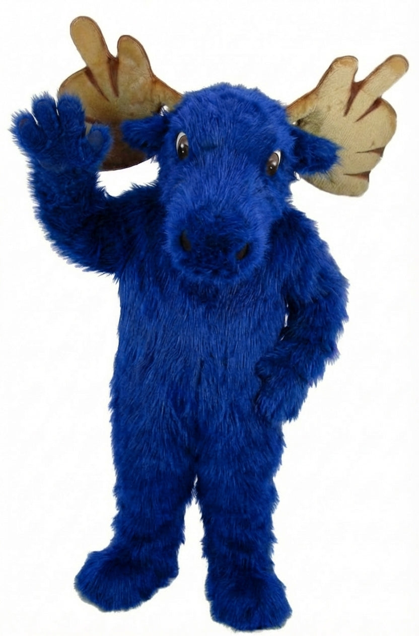 Mighty Moose Mascot - Long fur / Royal Blue mascot costume