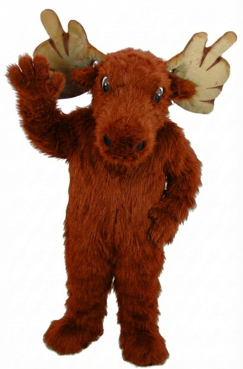 Mighty Moose Mascot - Long fur / Rust mascot costume