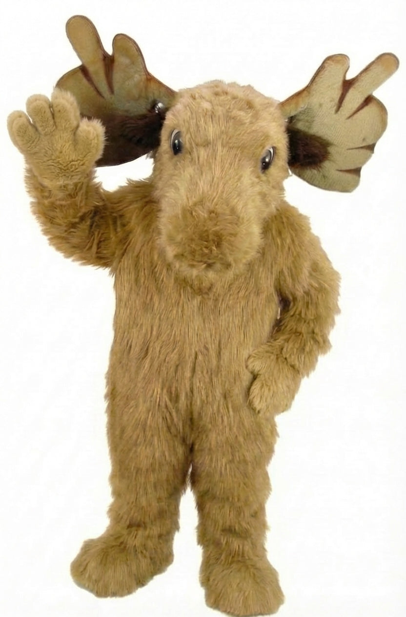 Mighty Moose Mascot - Long fur / Tan mascot costume