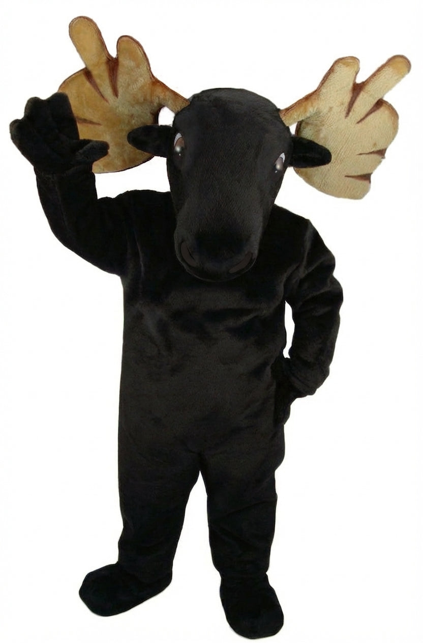 Mighty Moose Mascot - Short fur / Black mascot costume