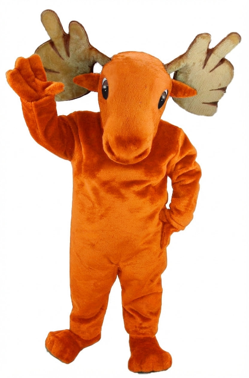 Mighty Moose Mascot - Short fur / Bright Orange mascot costume