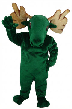 Mighty Moose Mascot - Short fur / Green mascot costume