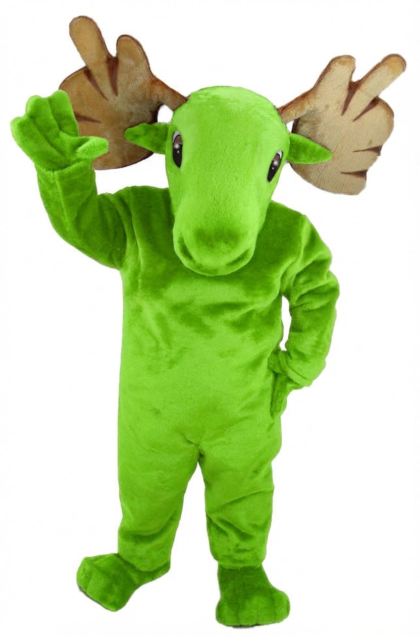 Mighty Moose Mascot - Short fur / Lime mascot costume