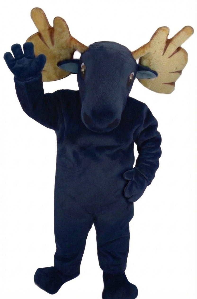 Mighty Moose Mascot - Short fur / Navy Blue mascot costume