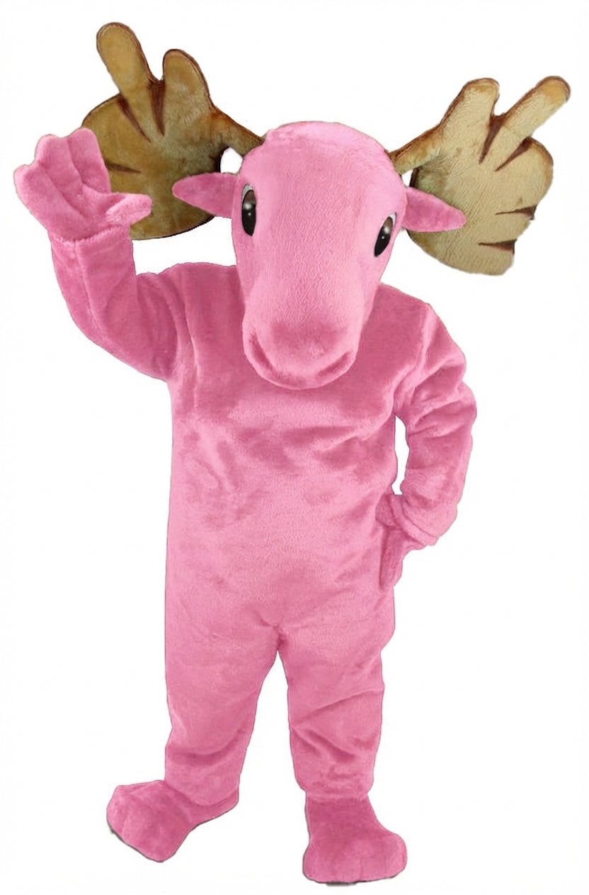 Mighty Moose Mascot - Short fur / Pink mascot costume