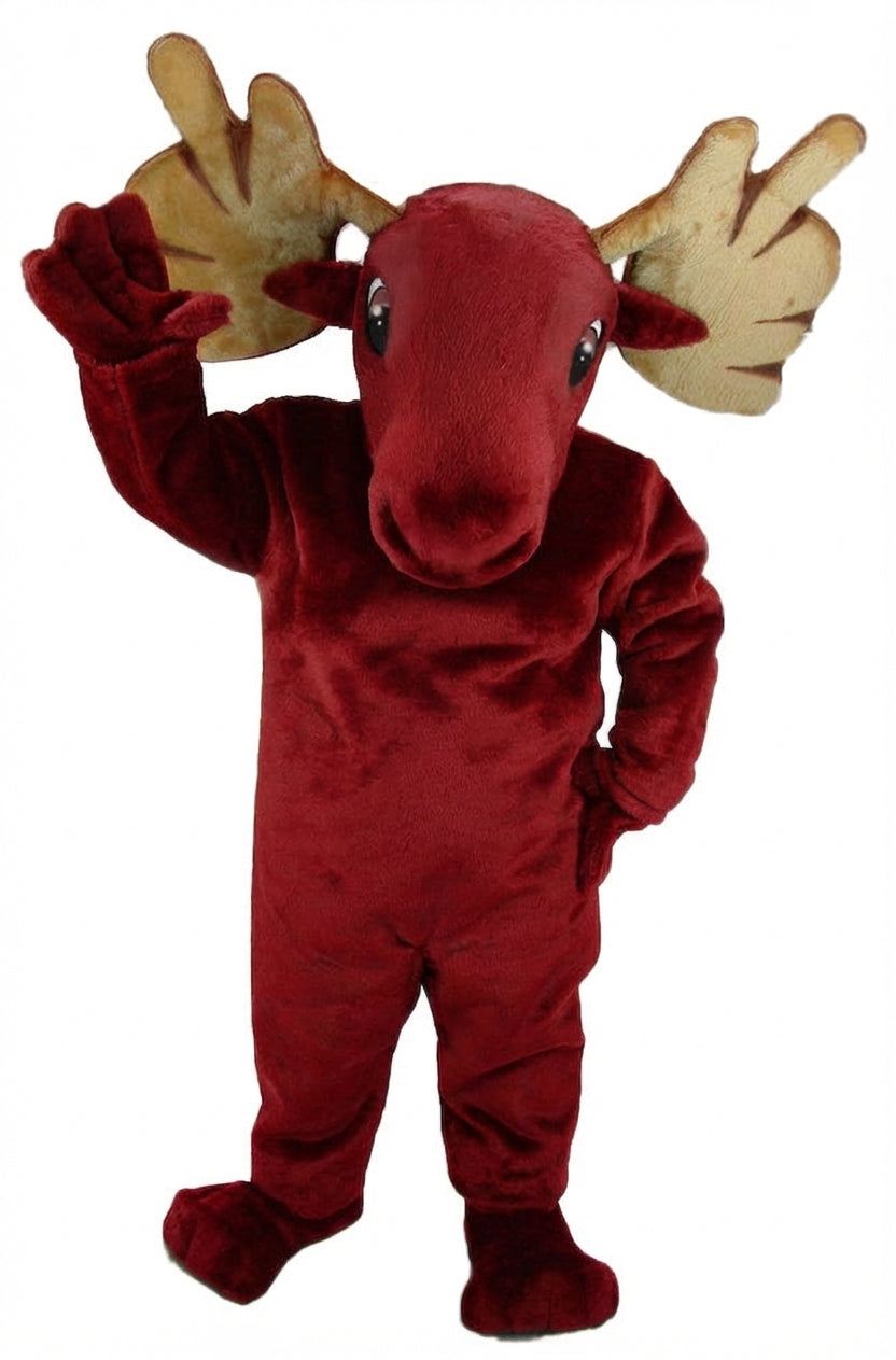 Mighty Moose Mascot - Short fur / Red mascot costume