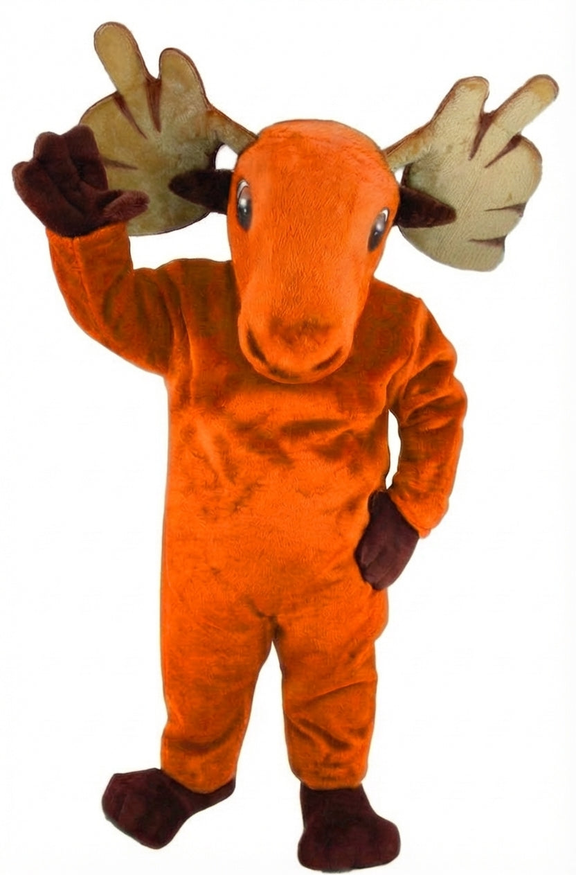 Mighty Moose Mascot - Short fur / Tiger Orange mascot costume