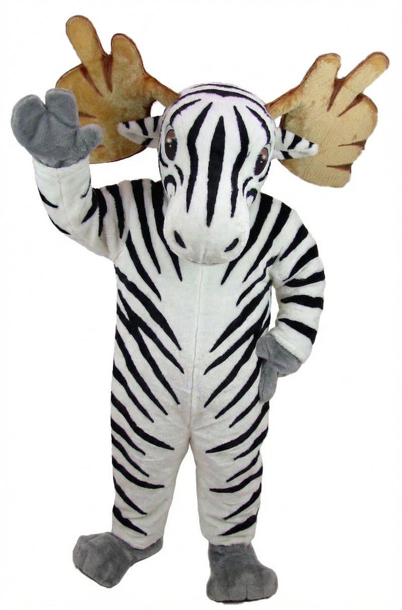 Mighty Moose Mascot - Short fur / Zebra mascot costume