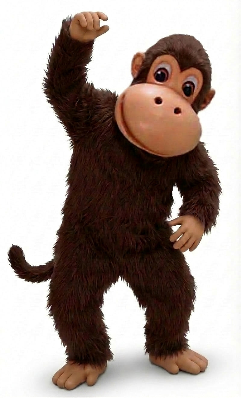 Monkey Mascot - Long fur / Dark Brown mascot costume