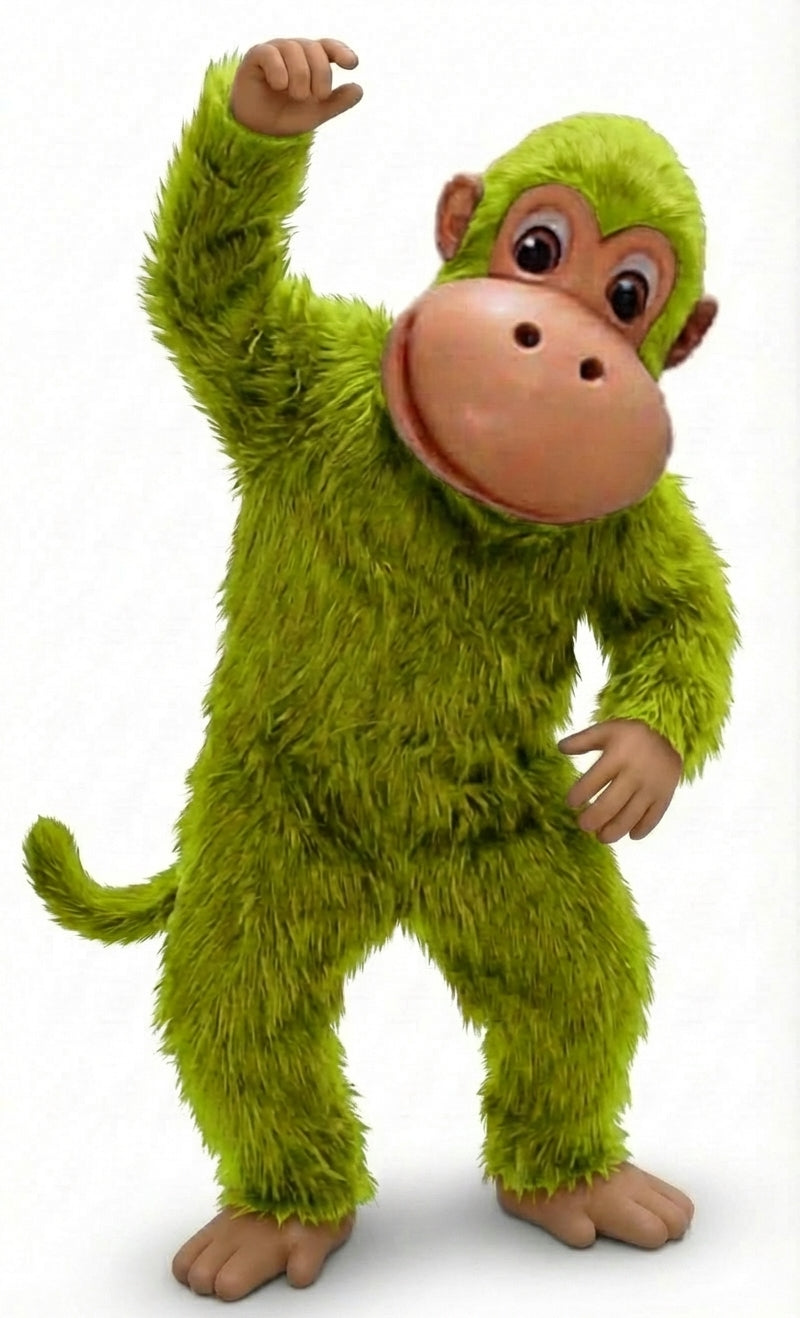 Monkey Mascot - Long fur / Lime mascot costume