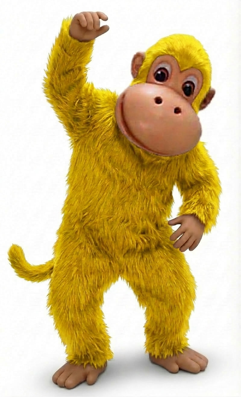 Monkey Mascot - Long fur / Yellow mascot costume