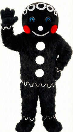 Mr. Gingerbread Cookie Mascot (Thermolite) - Long fur / Black mascot costume