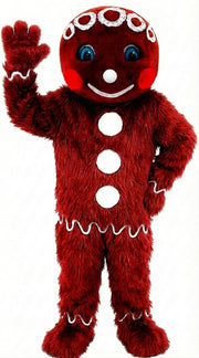 Mr. Gingerbread Cookie Mascot (Thermolite) - Long fur / Red mascot costume