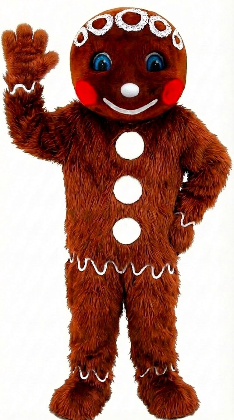 Mr. Gingerbread Cookie Mascot (Thermolite) - Long fur / Rust mascot costume