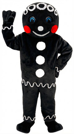 Mr. Gingerbread Cookie Mascot (Thermolite) - Short fur / Black mascot costume