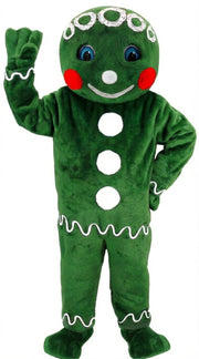 Mr. Gingerbread Cookie Mascot (Thermolite) - Short fur / Green mascot costume
