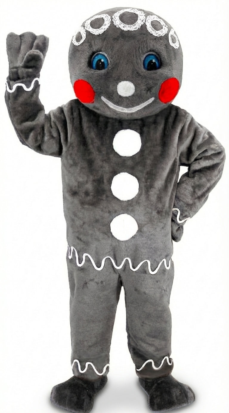 Mr. Gingerbread Cookie Mascot (Thermolite) - Short fur / Grey mascot costume