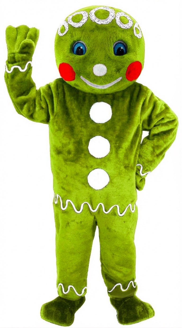 Mr. Gingerbread Cookie Mascot (Thermolite) - Short fur / Lime mascot costume