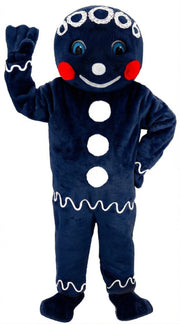 Mr. Gingerbread Cookie Mascot (Thermolite) - Short fur / Navy Blue mascot costume