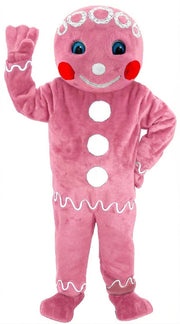 Mr. Gingerbread Cookie Mascot (Thermolite) - Short fur / Pink mascot costume