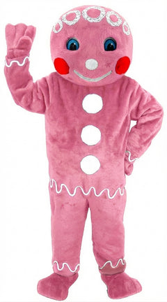 Mr. Gingerbread Cookie Mascot (Thermolite) - Short fur / Pink mascot costume